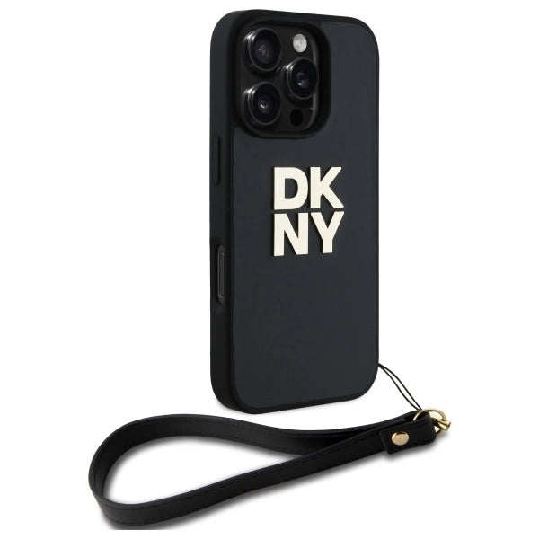 DKNY Wrist Strap Stock Logo iPhone 16 Pro Case - Black_2