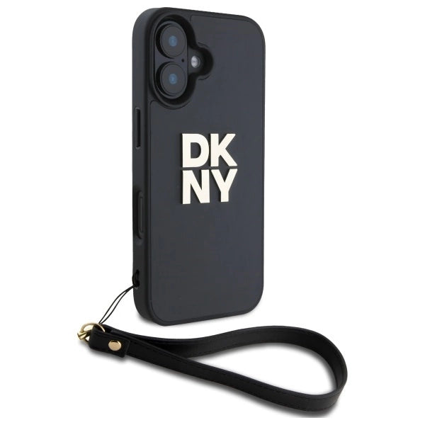 DKNY Wrist Strap Stock Logo iPhone 16 Case - Black_2