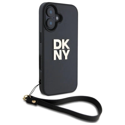 DKNY Wrist Strap Stock Logo iPhone 16 Case - Black_2