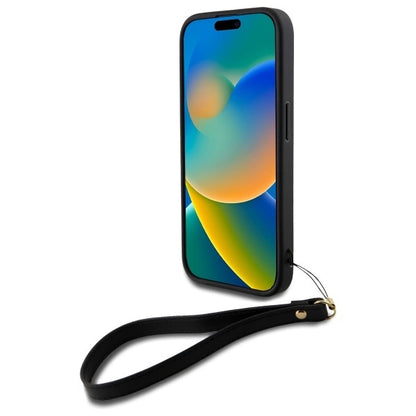 DKNY Wrist Strap Stock Logo iPhone 16 Case - Black_3