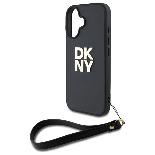 DKNY Wrist Strap Stock Logo iPhone 16 Case - Black_4