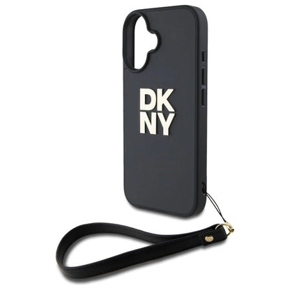 DKNY Wrist Strap Stock Logo iPhone 16 Case - Black_4