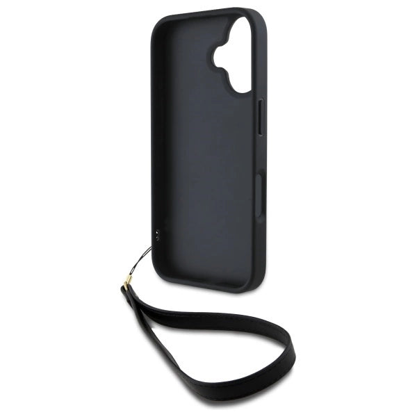 DKNY Wrist Strap Stock Logo iPhone 16 Case - Black_5