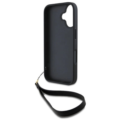 DKNY Wrist Strap Stock Logo iPhone 16 Case - Black_5