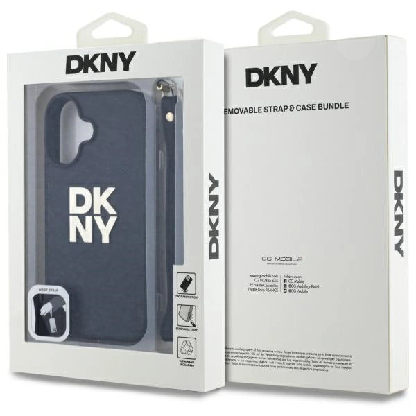 DKNY Wrist Strap Stock Logo iPhone 16 Case - Black_6