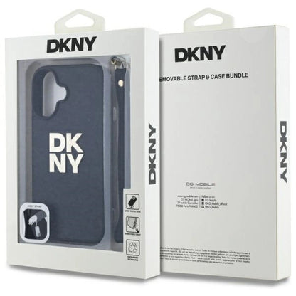 DKNY Wrist Strap Stock Logo iPhone 16 Case - Black_6