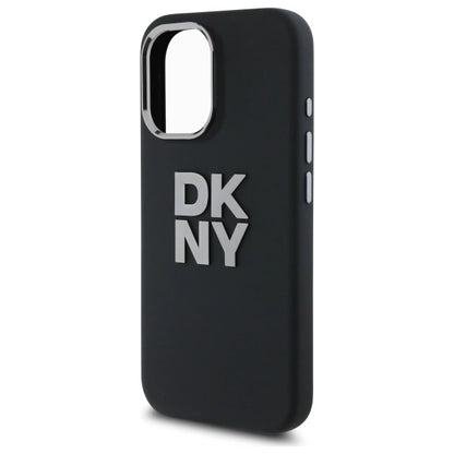 DKNY Liquid Silicone Metal Logo iPhone 16 Case - Black_3