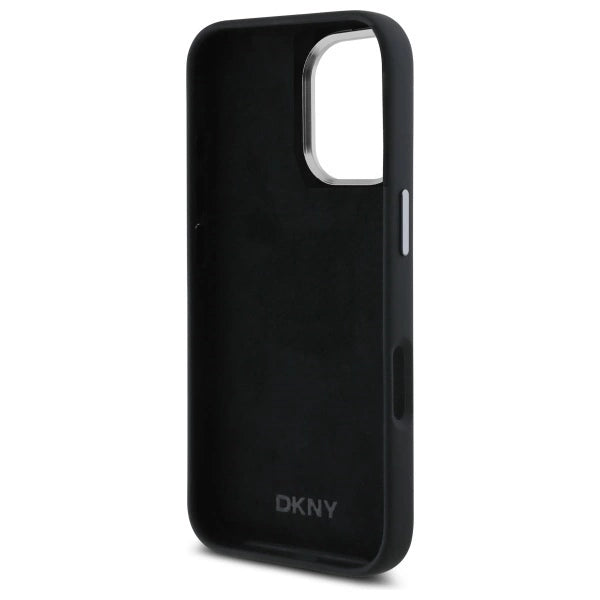 DKNY Liquid Silicone Metal Logo iPhone 16 Case - Black_4