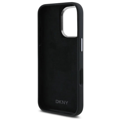 DKNY Liquid Silicone Metal Logo iPhone 16 Case - Black_4