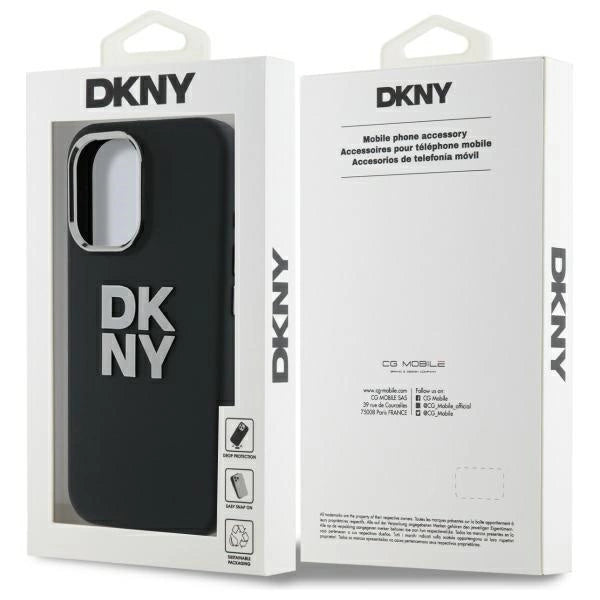 DKNY Liquid Silicone Metal Logo iPhone 16 Case - Black_5
