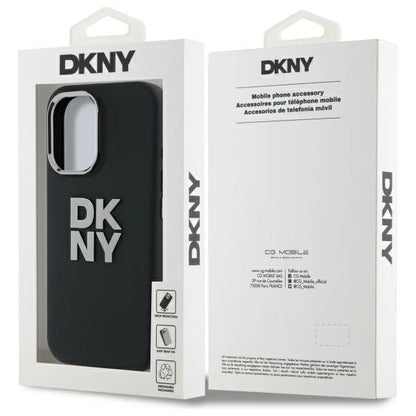 DKNY Liquid Silicone Metal Logo iPhone 16 Case - Black_5