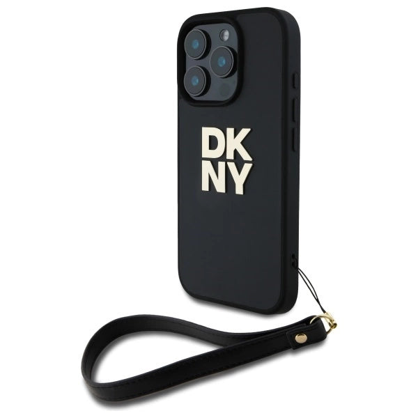 DKNY Wrist Strap Stock Logo iPhone 16 Pro Max Case - Black_0
