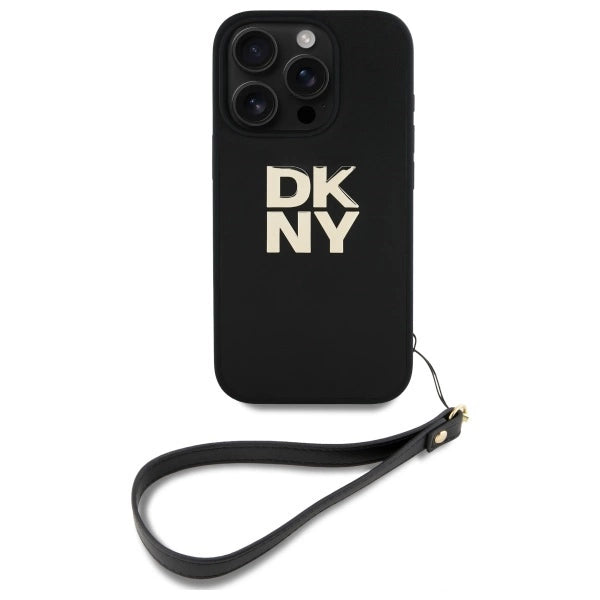 DKNY Wrist Strap Stock Logo iPhone 16 Pro Max Case - Black_1