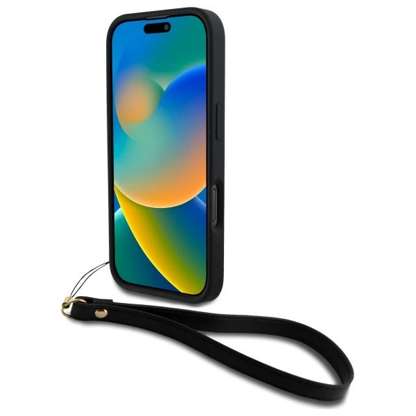 DKNY Wrist Strap Stock Logo iPhone 16 Pro Max Case - Black_3
