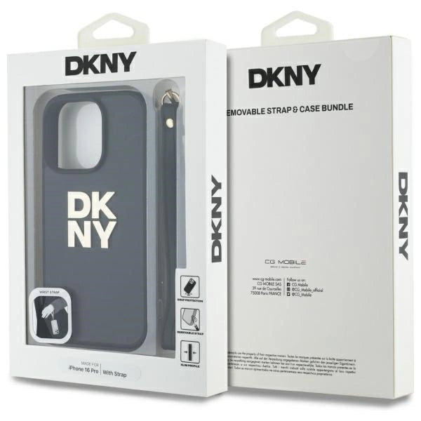 DKNY Wrist Strap Stock Logo iPhone 16 Pro Max Case - Black_6
