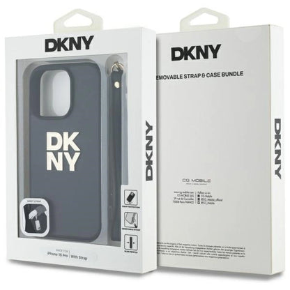 DKNY Wrist Strap Stock Logo iPhone 16 Pro Max Case - Black_6