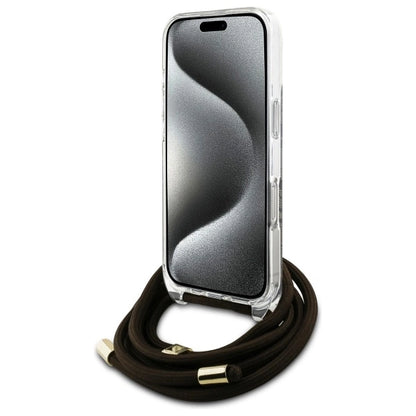 Guess Crossbody Cord 4G Print Case for iPhone 16 Pro - Brown_3