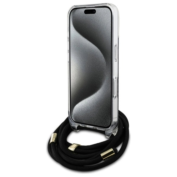 Guess Crossbody Cord 4G Print Case for iPhone 16 - Black_3