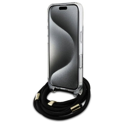Guess Crossbody Cord 4G Print Case for iPhone 16 - Black_3