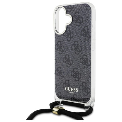 Guess Crossbody Cord 4G Print Case for iPhone 16 - Black_4