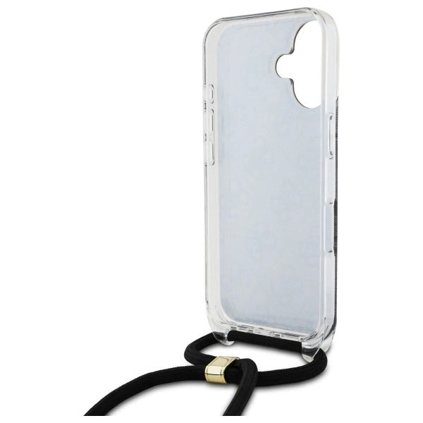 Guess Crossbody Cord 4G Print Case for iPhone 16 - Black_5