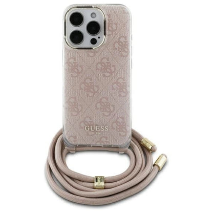 Guess Crossbody Cord 4G Print iPhone 16 Case - Pink_0
