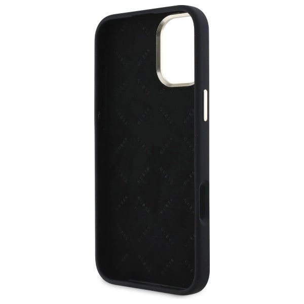 Guess Silicone Logo Strass 4G Case for iPhone 16 - Black_6