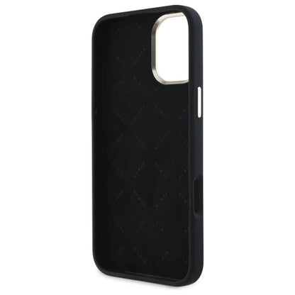 Guess Silicone Logo Strass 4G Case for iPhone 16 - Black_6