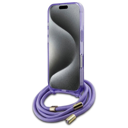 Guess Crossbody Cord Script MagSafe Case for iPhone 16 Pro - Purple_3