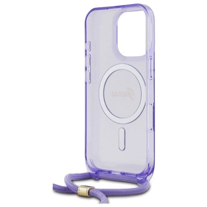 Guess Crossbody Cord Script MagSafe Case for iPhone 16 Pro - Purple_5