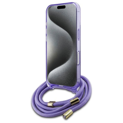 Guess Crossbody Cord Script MagSafe iPhone 16 Case - Purple_3