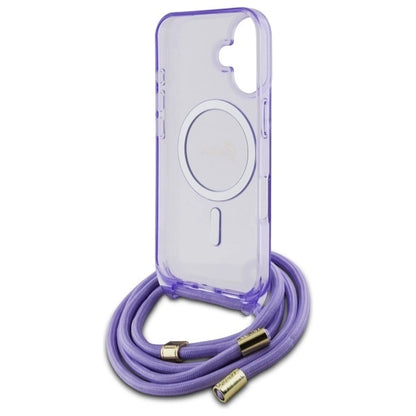 Guess Crossbody Cord Script MagSafe iPhone 16 Case - Purple_5