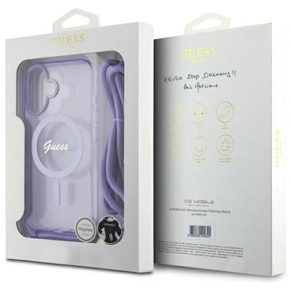 Guess Crossbody Cord Script MagSafe iPhone 16 Case - Purple_6