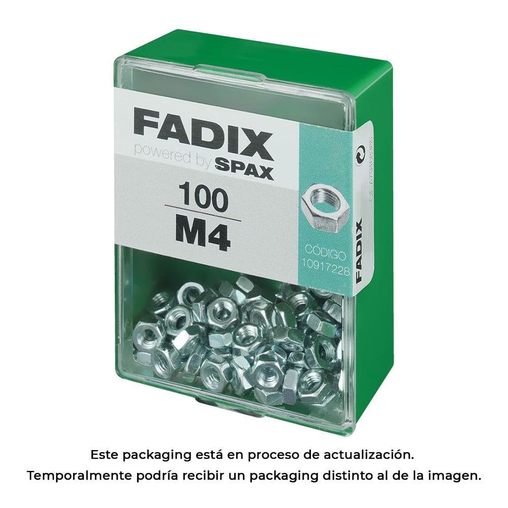 Caixa m 100 unid. porca zinco m 4 fadix_0