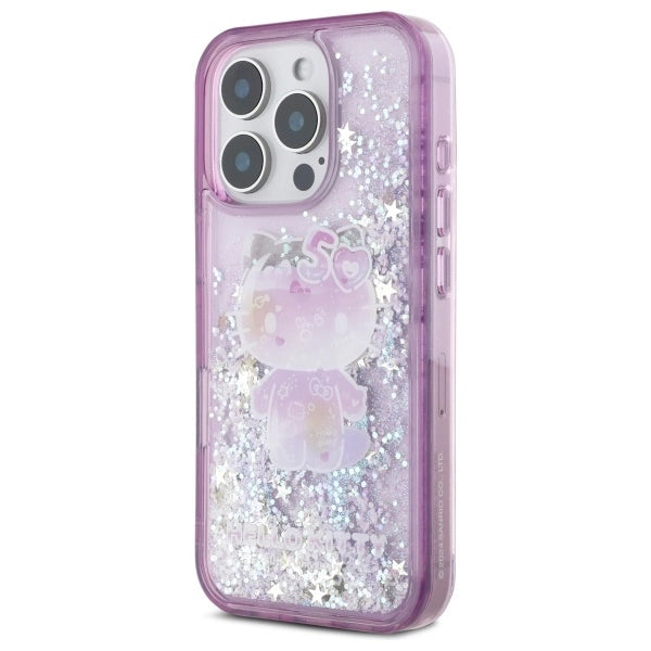 Hello Kitty Liquid Glitter 50TH Anniversary Party iPhone 16 Pro Case - Purple_1