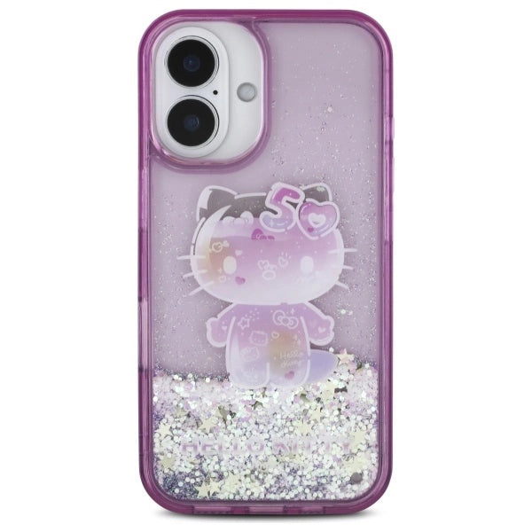 Hello Kitty Liquid Glitter 50TH Anniversary Party iPhone 16 Case - Purple_2