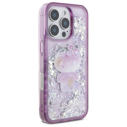 Hello Kitty Liquid Glitter 50TH Anniversary Party iPhone 16 Pro Max Case - Purple_3