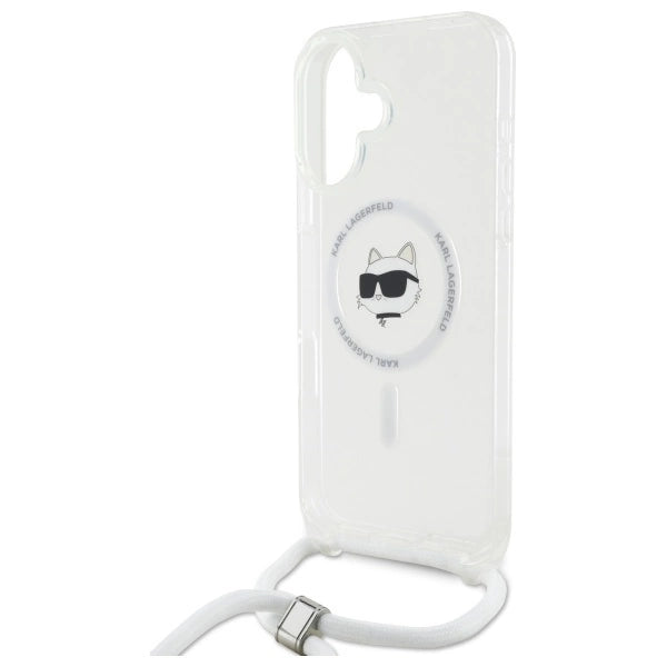 Karl Lagerfeld IML Choupette Head &amp; Cord Magsafe iPhone 16 Case - Clear_4