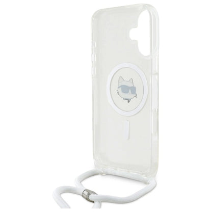 Karl Lagerfeld IML Choupette Head &amp; Cord Magsafe iPhone 16 Case - Clear_5