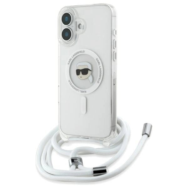 Karl Lagerfeld Crossbody IML Karl Head Magsafe Case for iPhone 16 - Clear_0