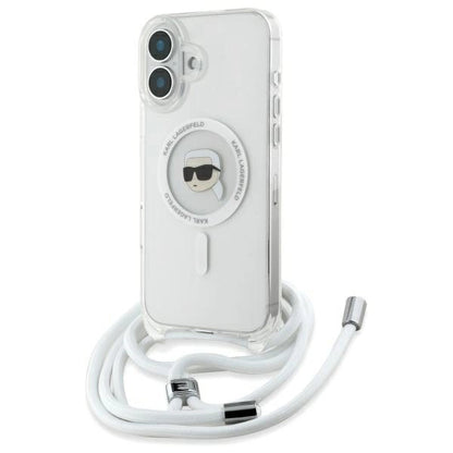 Karl Lagerfeld Crossbody IML Karl Head Magsafe Case for iPhone 16 - Clear_0