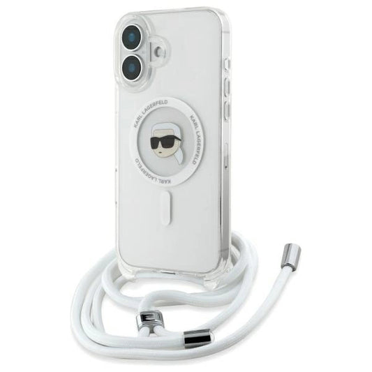 Karl Lagerfeld Crossbody IML Karl Head Magsafe Case for iPhone 16 - Clear_0