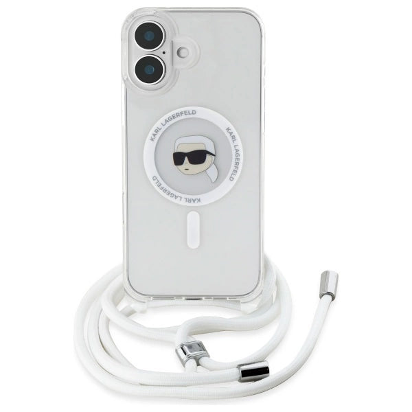Karl Lagerfeld Crossbody IML Karl Head Magsafe Case for iPhone 16 - Clear_1