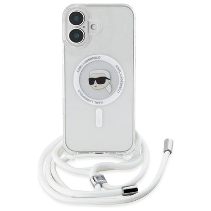 Karl Lagerfeld Crossbody IML Karl Head Magsafe Case for iPhone 16 - Clear_1