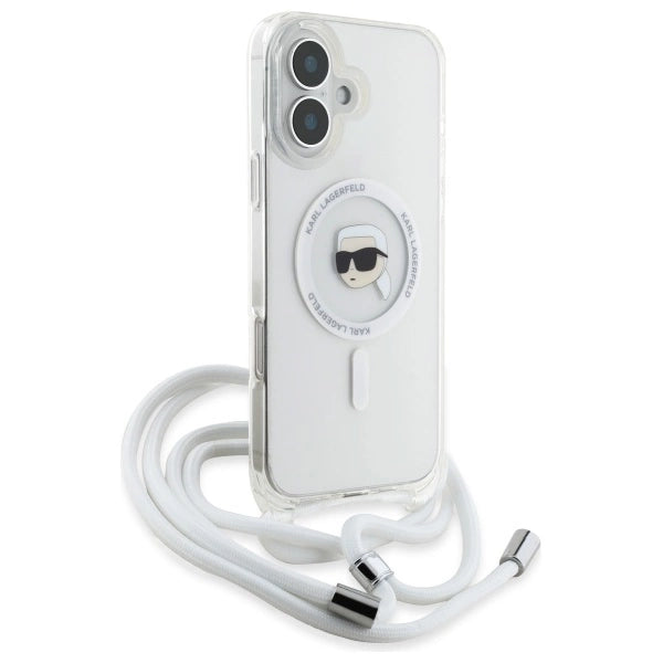 Karl Lagerfeld Crossbody IML Karl Head Magsafe Case for iPhone 16 - Clear_2