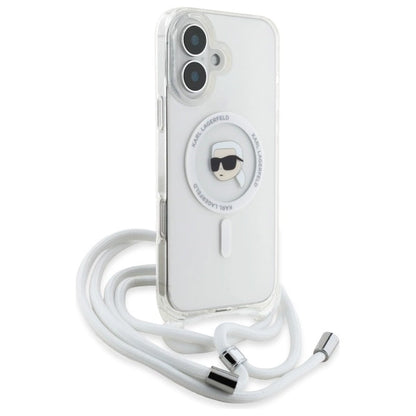 Karl Lagerfeld Crossbody IML Karl Head Magsafe Case for iPhone 16 - Clear_2