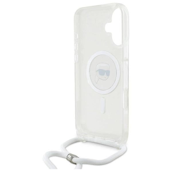 Karl Lagerfeld Crossbody IML Karl Head Magsafe Case for iPhone 16 - Clear_5