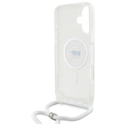Karl Lagerfeld Crossbody IML Karl Head Magsafe Case for iPhone 16 - Clear_5