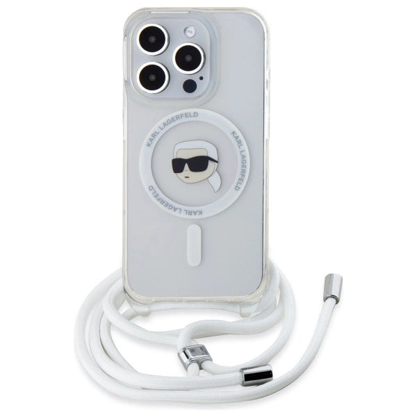 Karl Lagerfeld Crossbody IML Karl Head Magsafe Case for iPhone 16 Pro Max - Clear_1