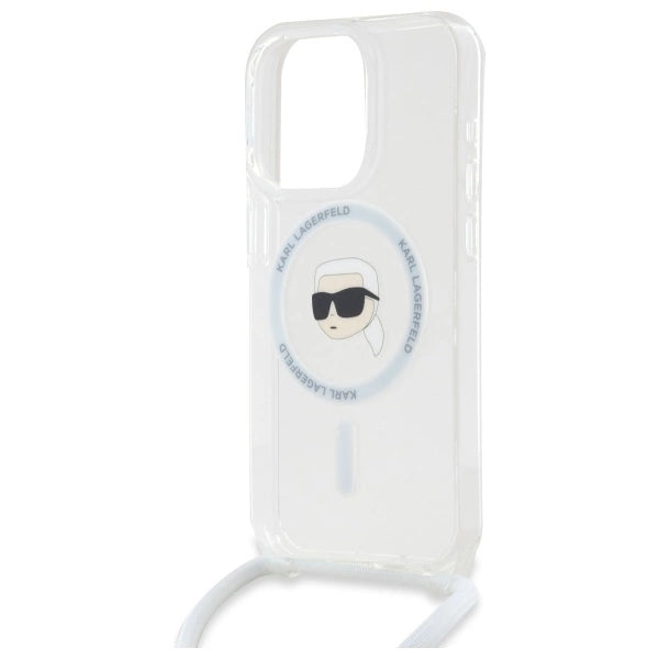 Karl Lagerfeld Crossbody IML Karl Head Magsafe Case for iPhone 16 Pro Max - Clear_4